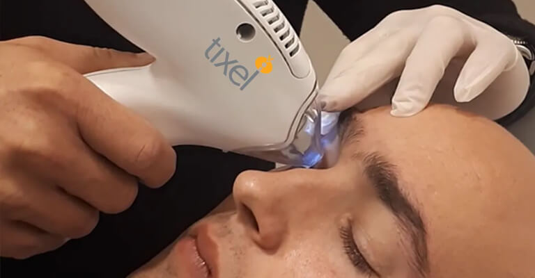 A child during an eye exam